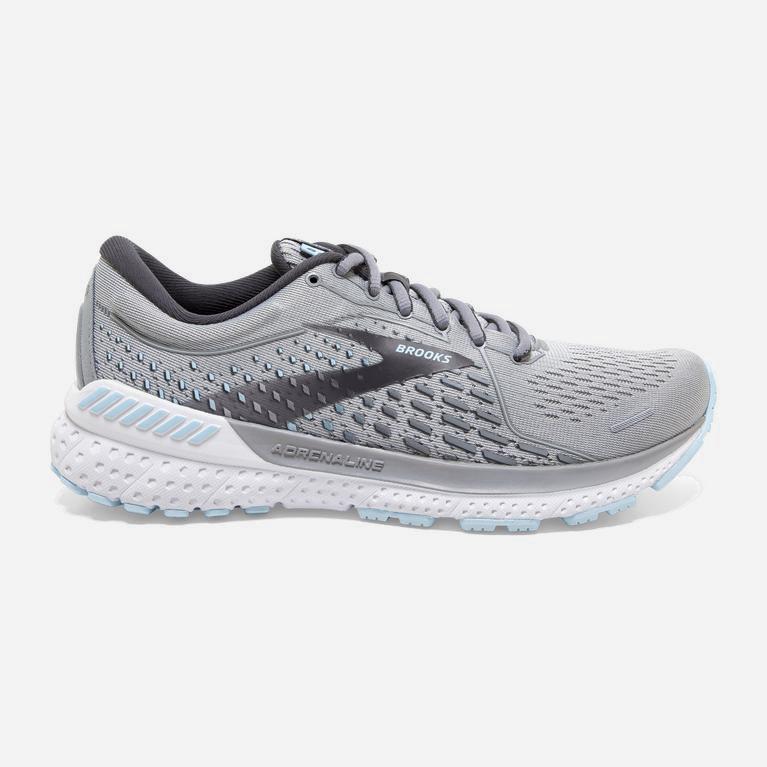 Brooks Adrenaline Gts 21 Womens Road Running Shoes - Oyster/Alloy/Light Blue - Philippines (917530MH